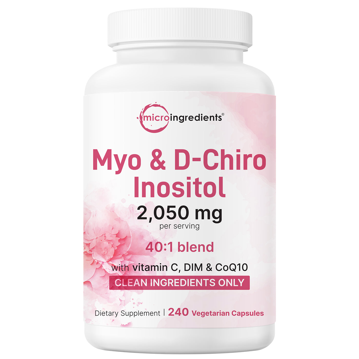 Micro Ingredients Myo-Inositol & D-Chiro Inositol 2,050mg, 240 Veggie Capsules