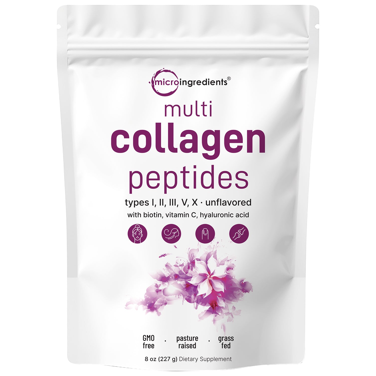 Micro ingredients multi collagen peptides powder 8oz