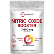 Micro Ingredients Nitric Oxide Booster 3,600mg Per Serving, 240 Bisected Tablets