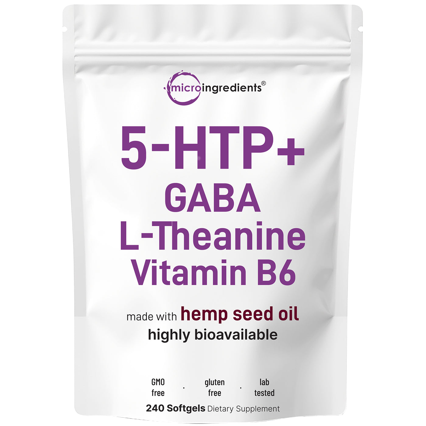 Micro Ingredients 5-HTP+ with Hemp Seed Oil, 240 Softgels