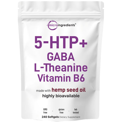 Micro Ingredients 5-HTP+ with Hemp Seed Oil, 240 Softgels