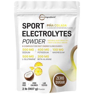 Micro Ingredients Sport Electrolytes Powder Pineapple (Pina Colada) Flavor, 2lb