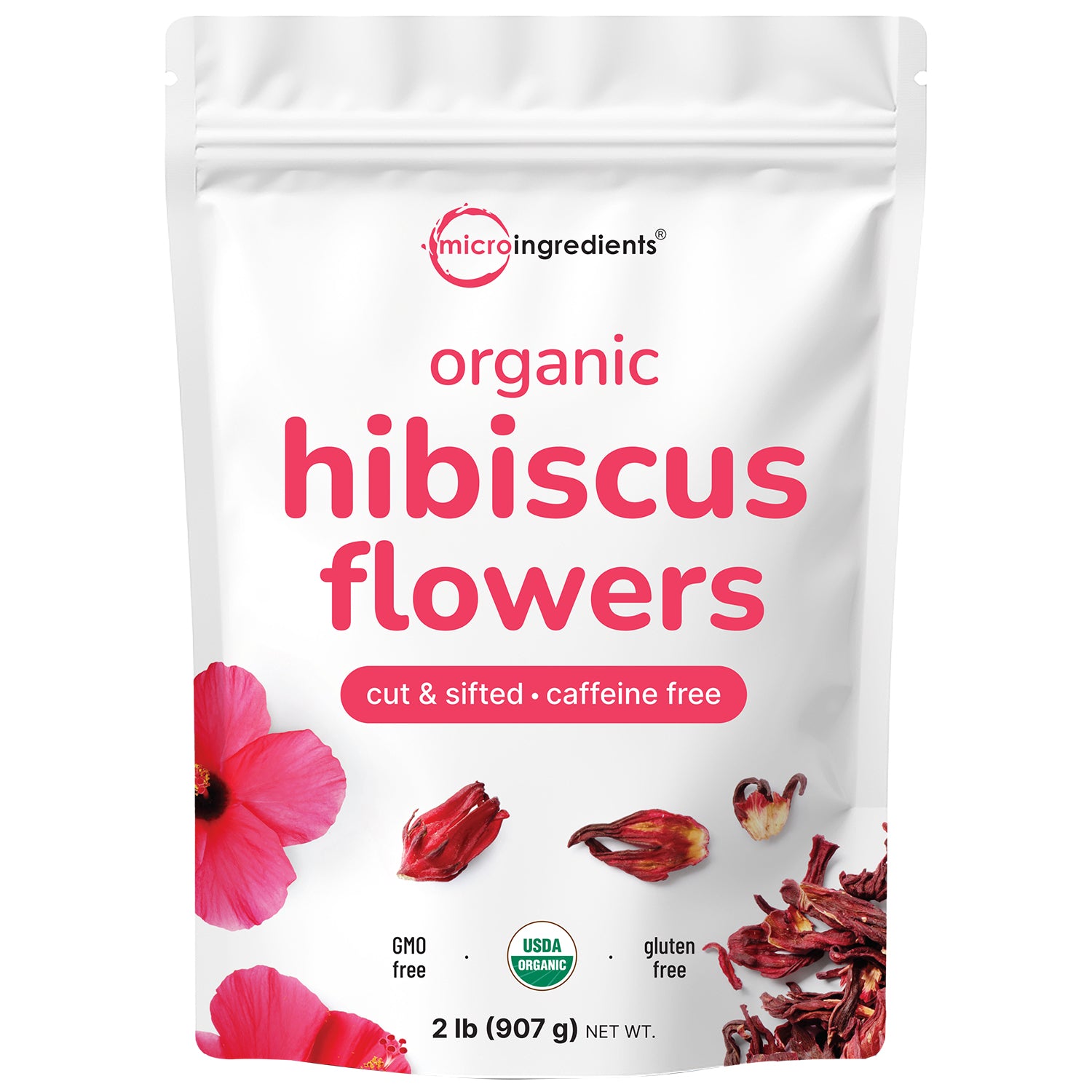Micro Ingredients Organic Hibiscus Flowers, 2lb