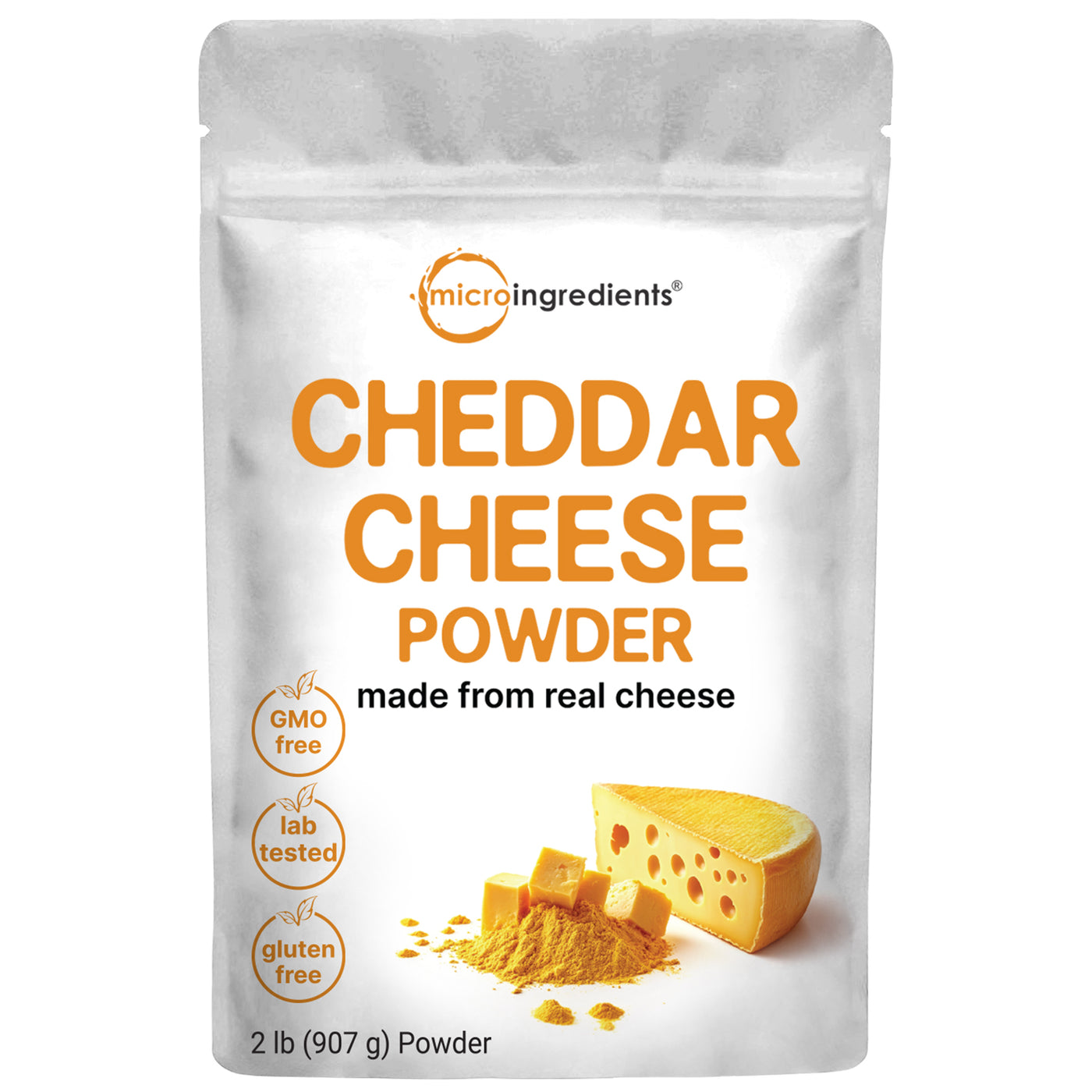 Micro Ingredients Cheddar Cheese Powder, 2lbs | Made from Real Raw Cheese