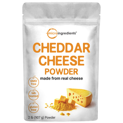 Micro Ingredients Cheddar Cheese Powder, 2lbs | Made from Real Raw Cheese