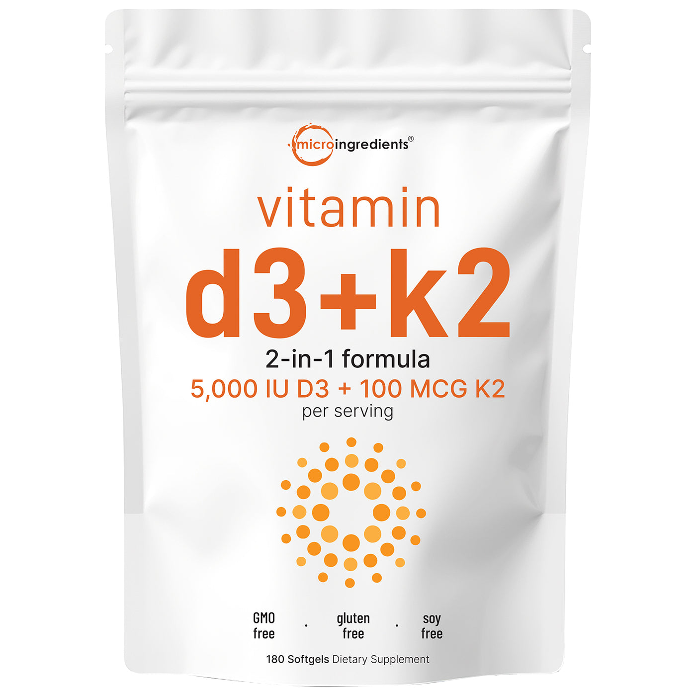Micro Ingredients Vitamin D3 K2 300 Softgels 5000IU