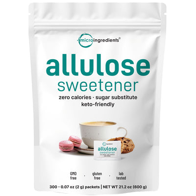 Micro Ingredients Allulose Sweetener, 300 Packets , Zero Calorie