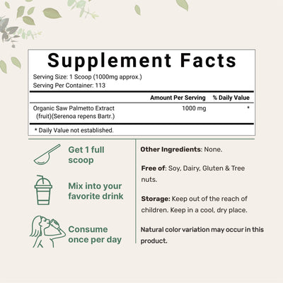 Micro Ingredients Organic Saw Palmetto Powder