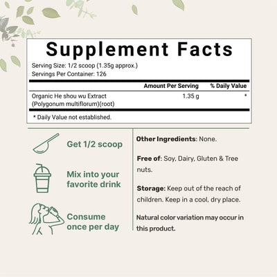 Organic Fo-Ti Powder Supplement Facts