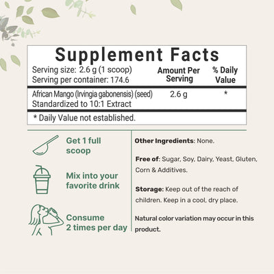African Mango 1 lb Supplement Facts