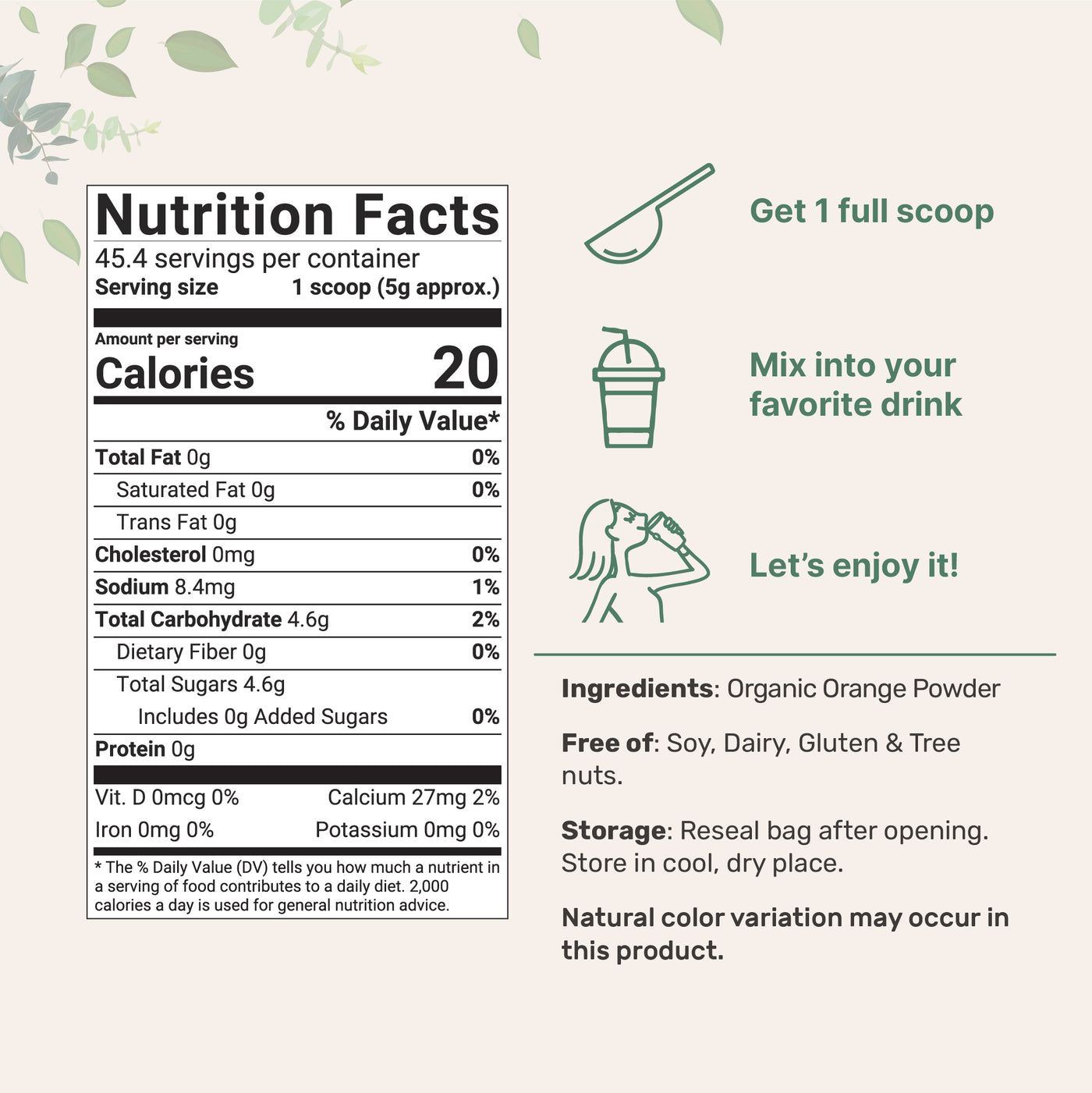 Organic Orange Powder
