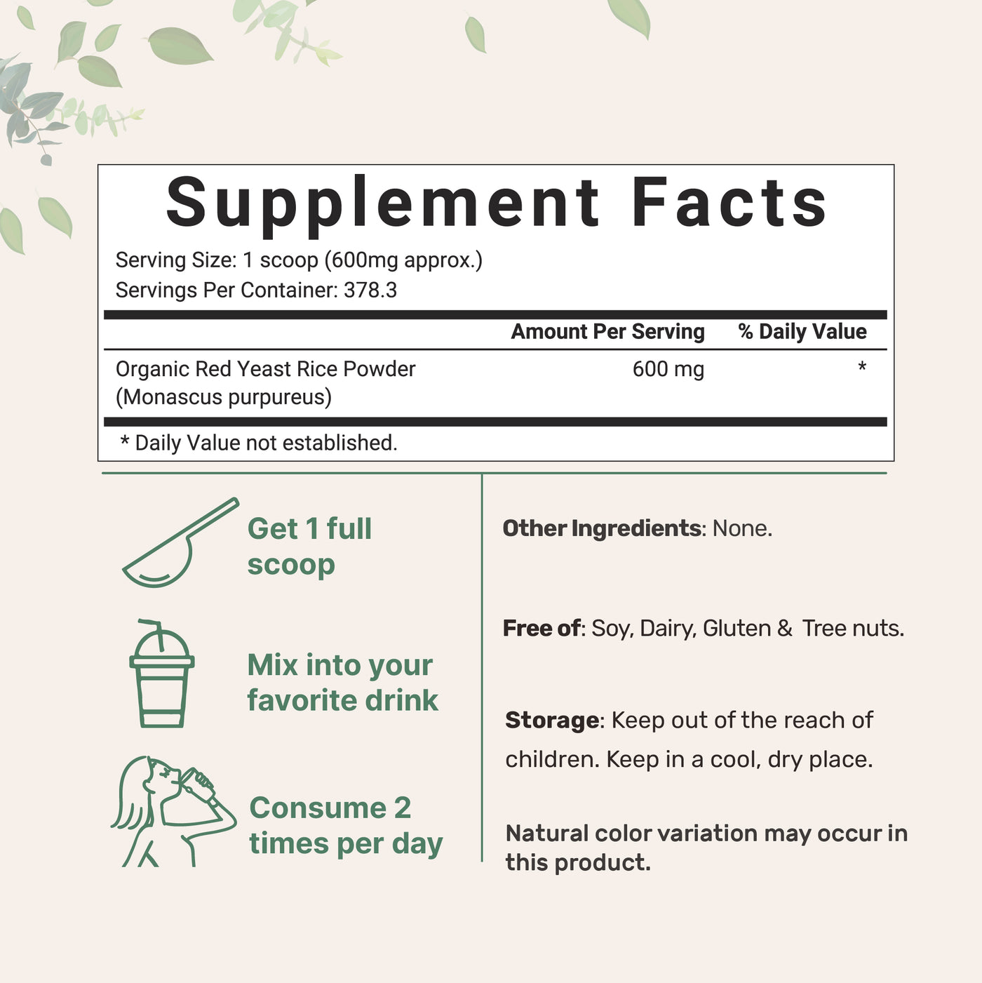 Organic Red yeast Powder