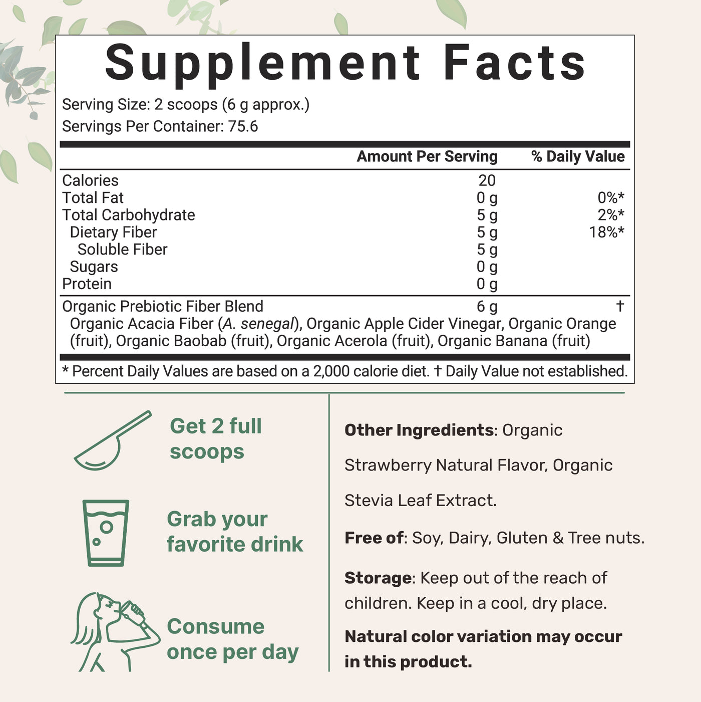 Organic Prebiotic Fiber Powder - Best Prebiotic Fiber Supplement
