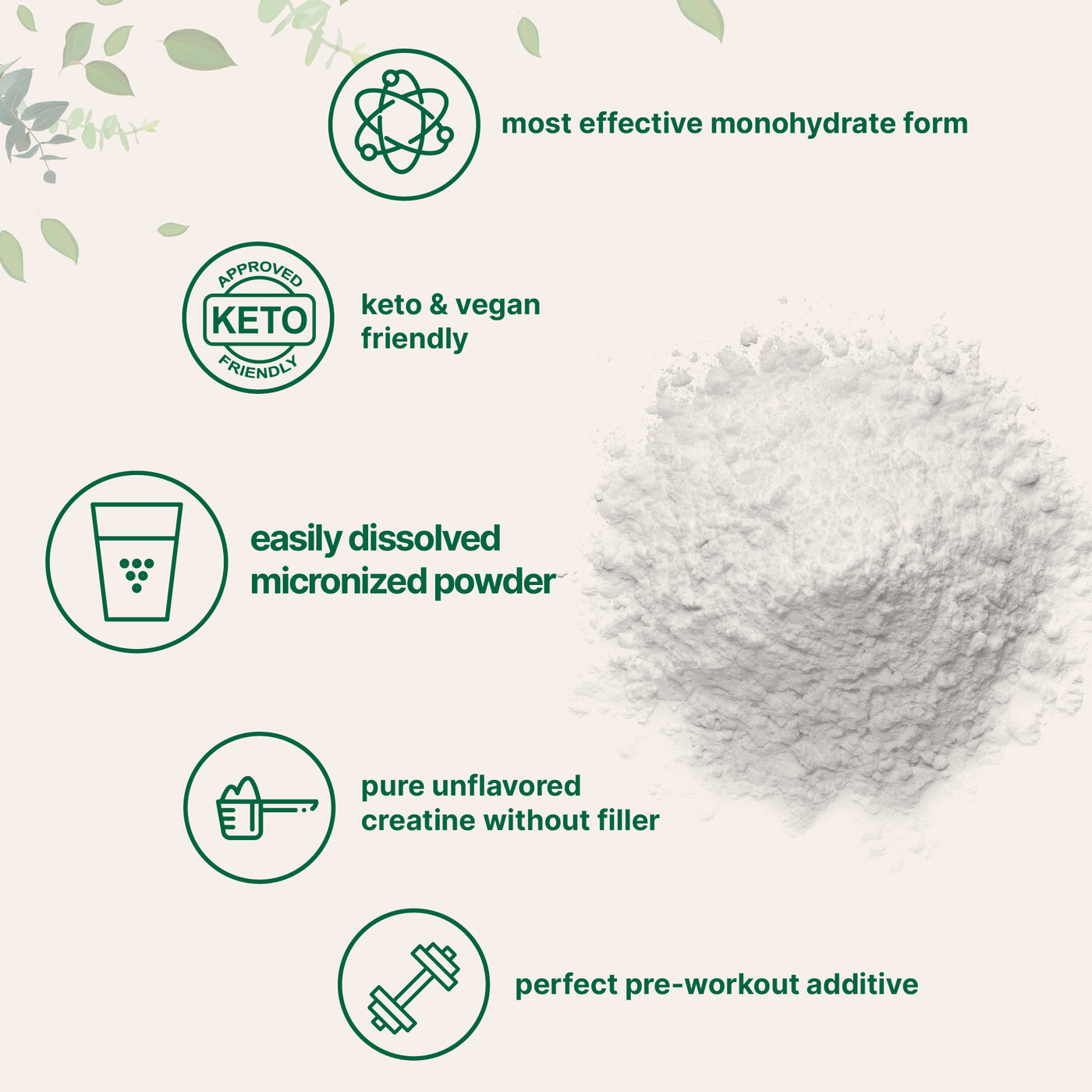 Creatine Monohydrate Powder form