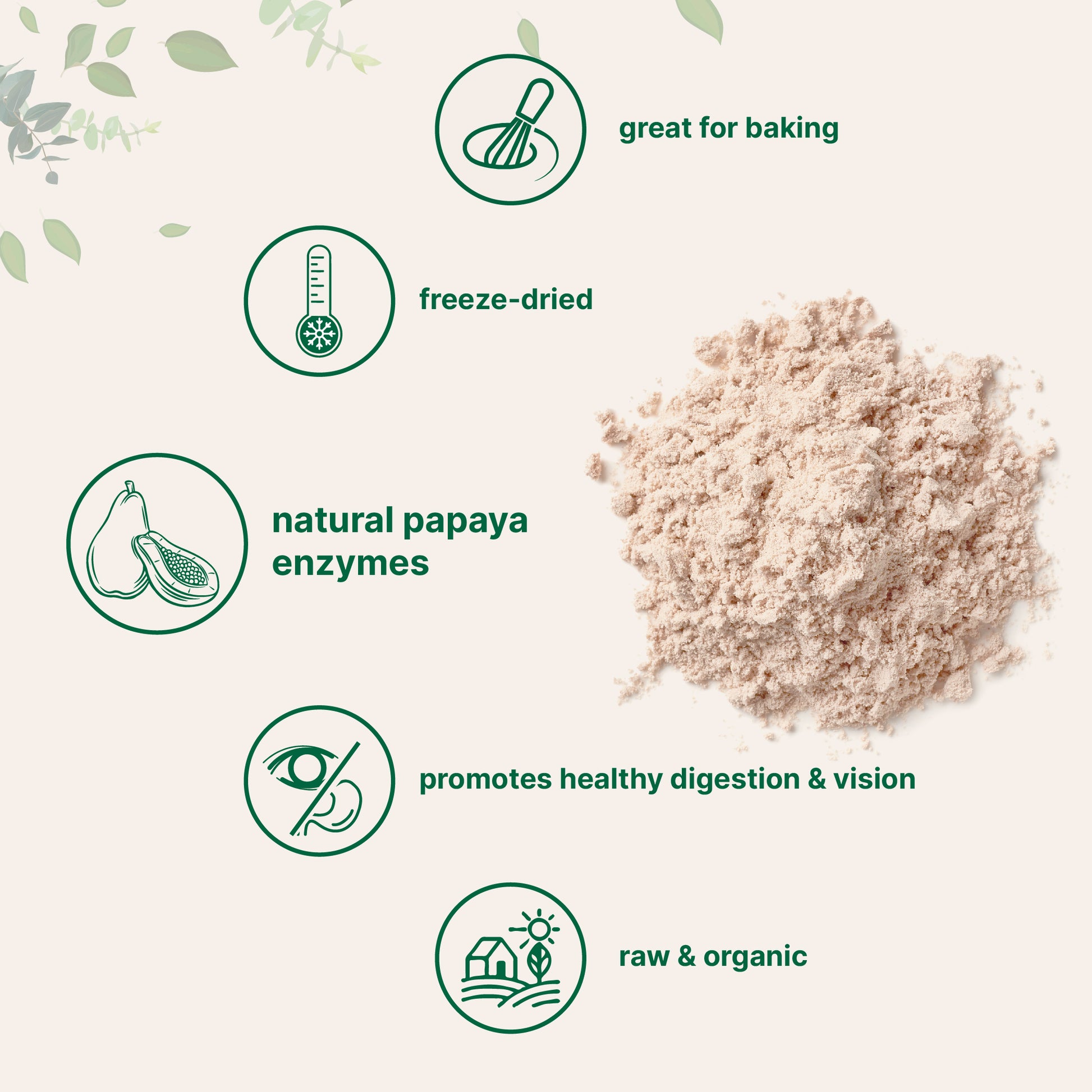 Organic Papaya Powder Forms