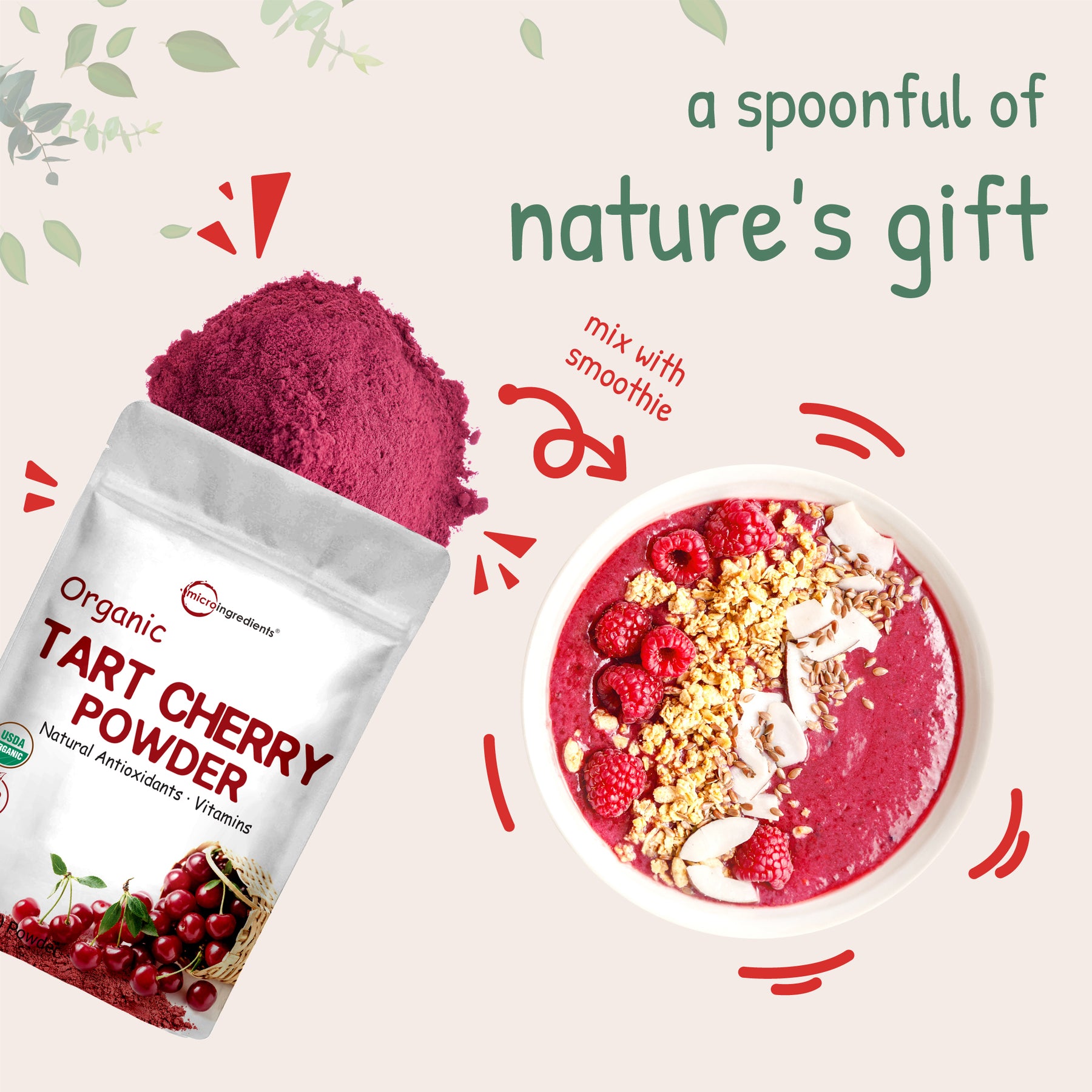 Immune Vitamin-Rich Organic Tart Cherry Powder