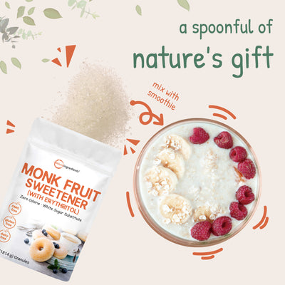 Monk Fruit Sweetener Granules, 4 Pounds Nature's Gift