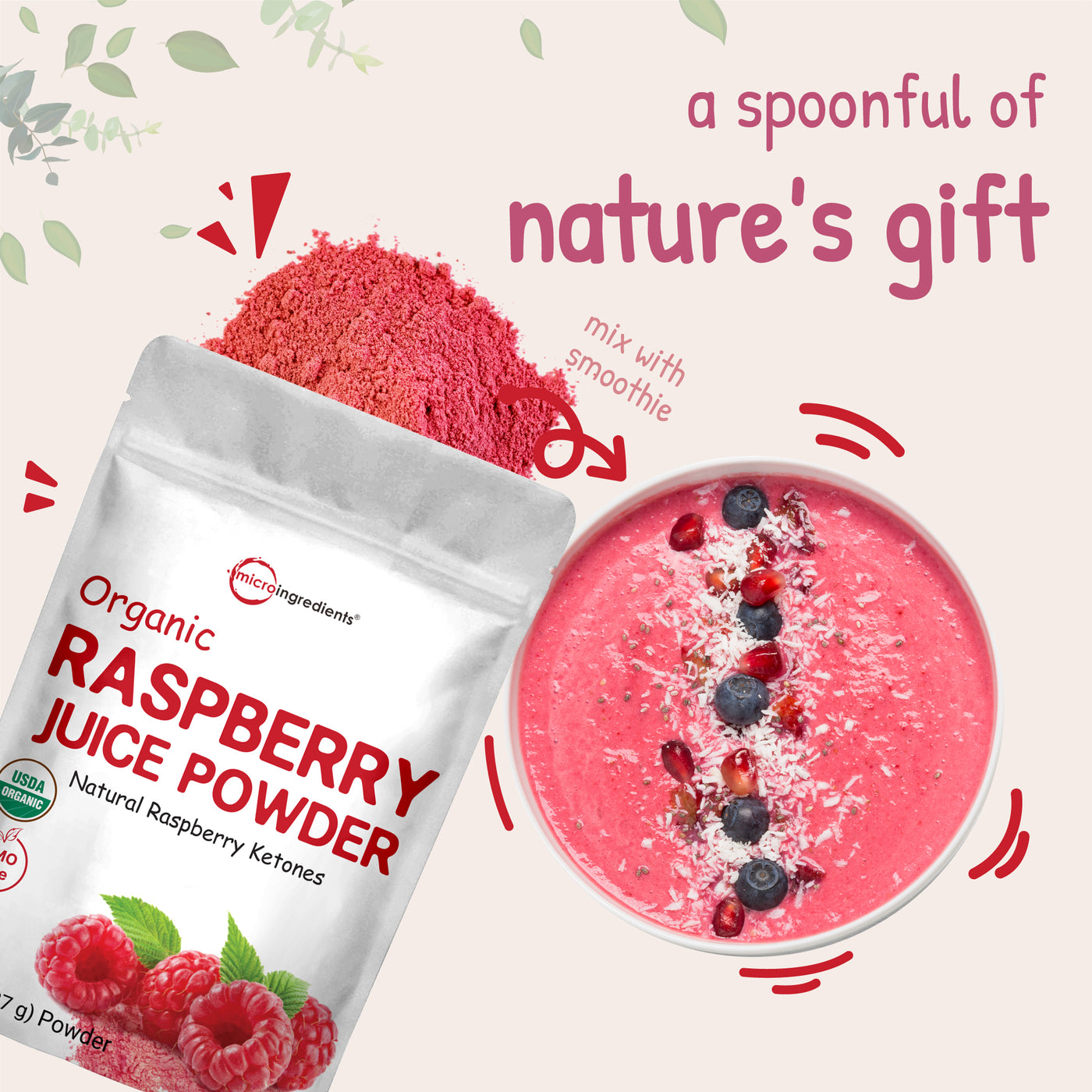 Organic Raspberry Juice Powder - Pure & Natural – Micro Ingredients