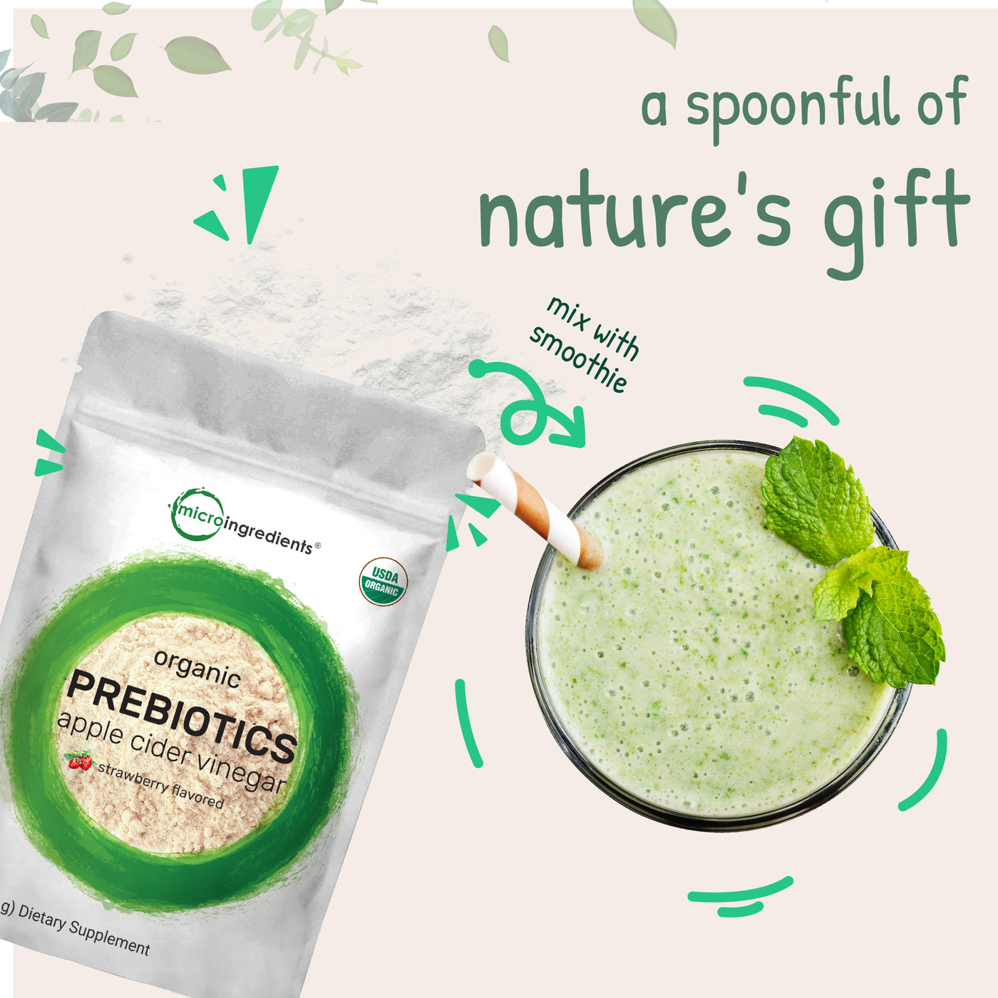Organic Prebiotic Fiber Powder - Best Prebiotic Fiber Supplement