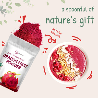Organic Dragon Fruit Powder, 10 Ounces Nature's Gift