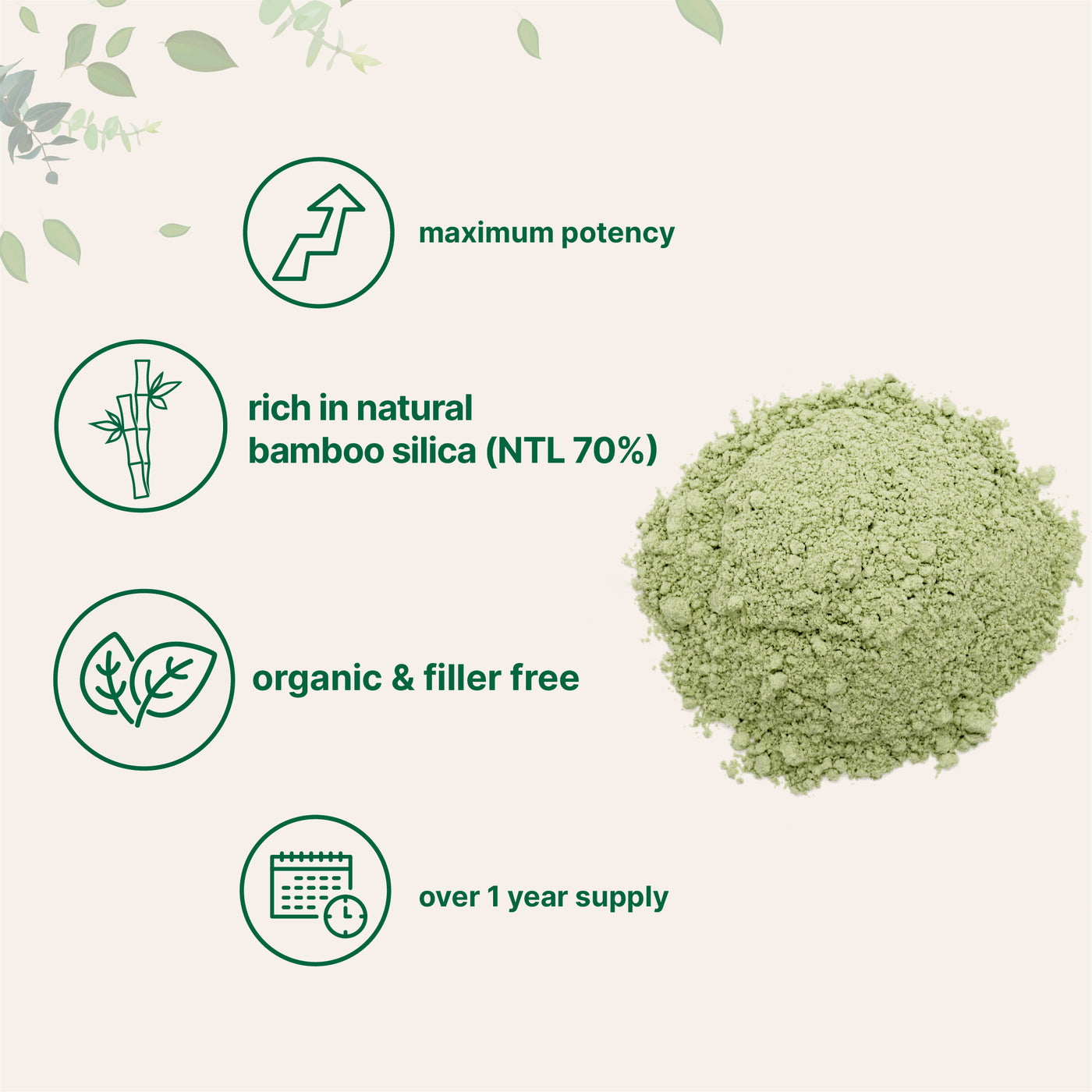 Organic Bamboo Powder, 8 Ounces Powder Forms