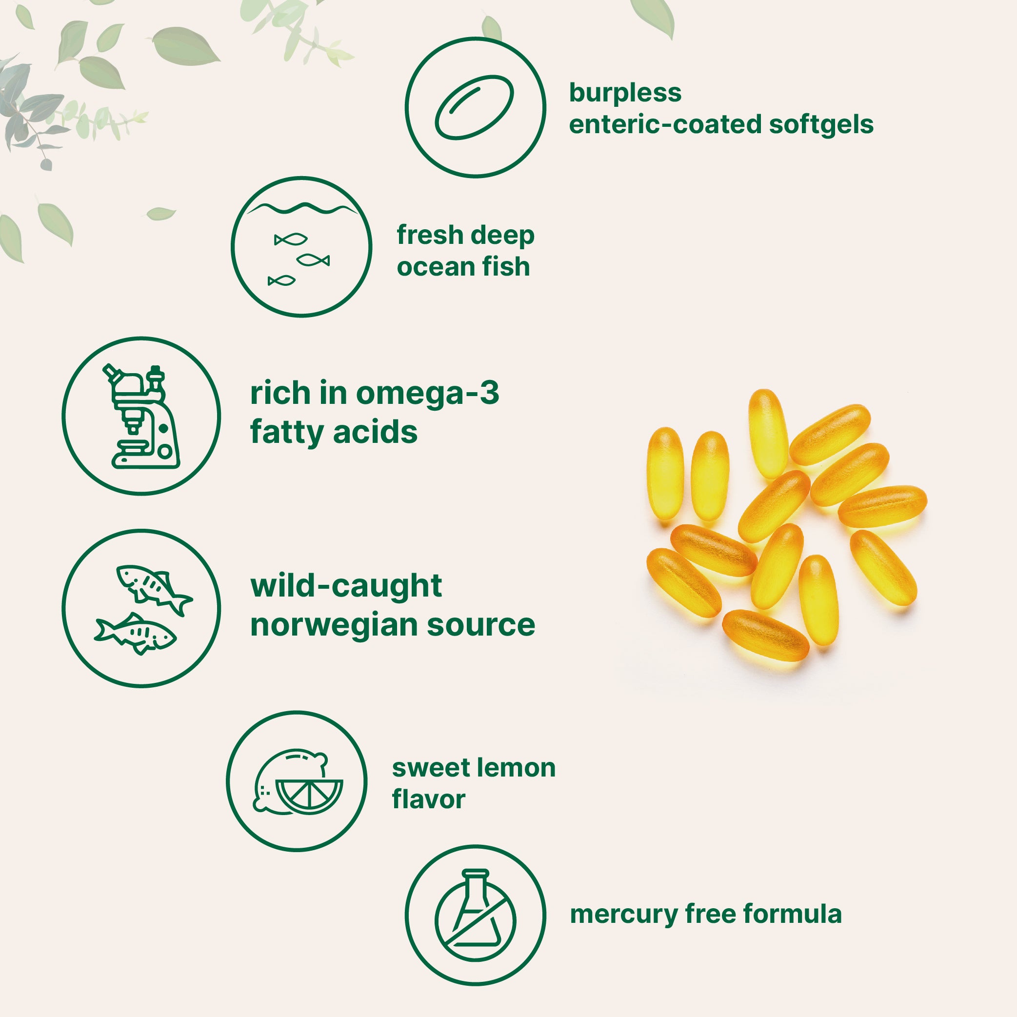 Omega 3 Fish Oil DHA Supplements 1000mg with EPA 500mg Capsule Forms