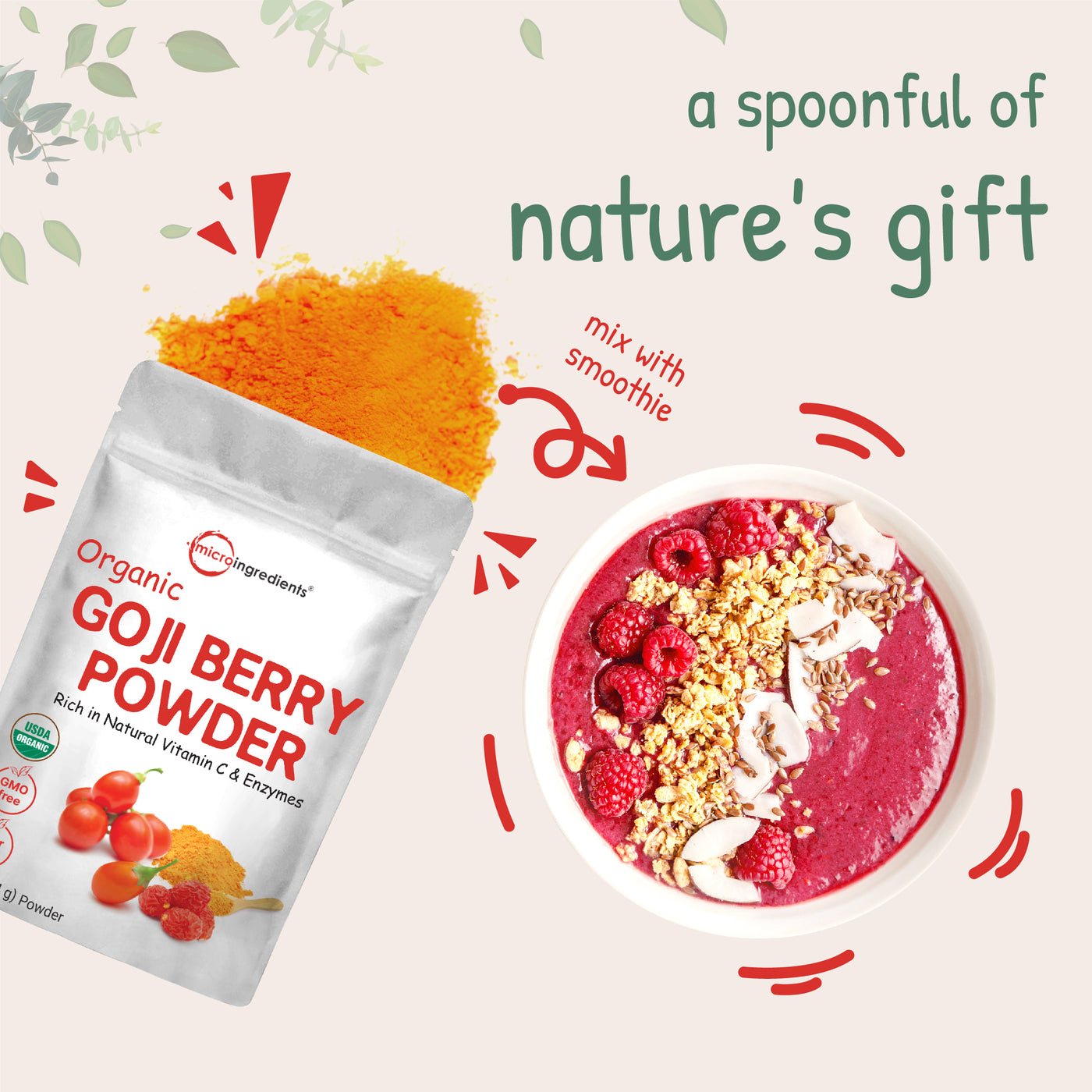 Organic Goji Berry Powder Nature's Gift