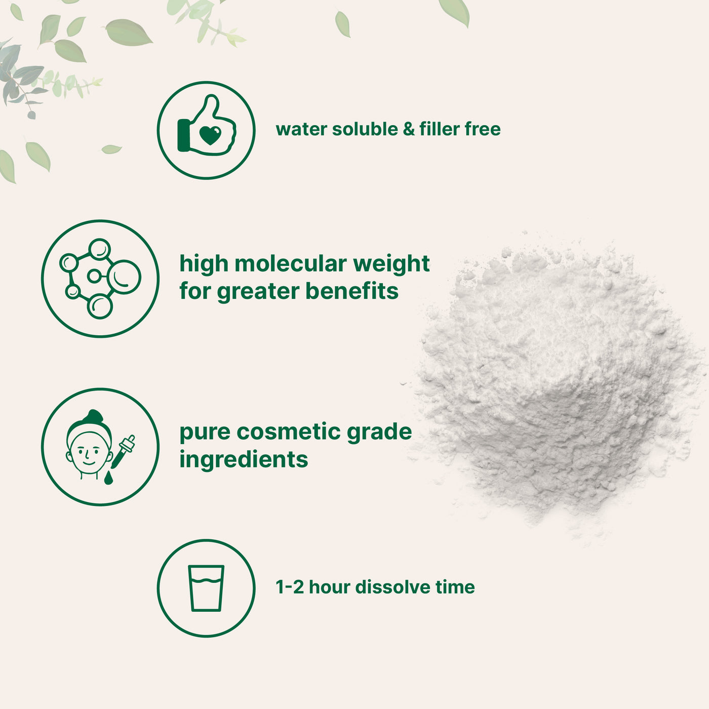 Hyaluronic Acid Powder, 30 Grams Powder Forms