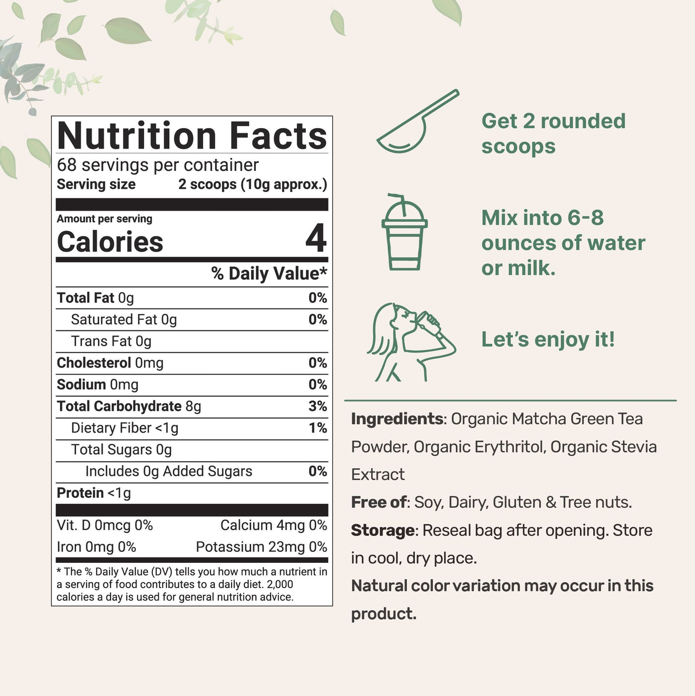 Organic Sweet Matcha Green Tea Powder, 24 Ounce