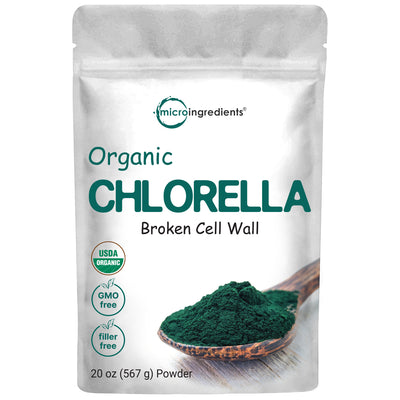 Organic Chlorella Powder 20oz front