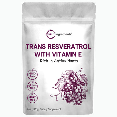 Trans-Resveratrol with Vitamin E Powder, 5 Ounces